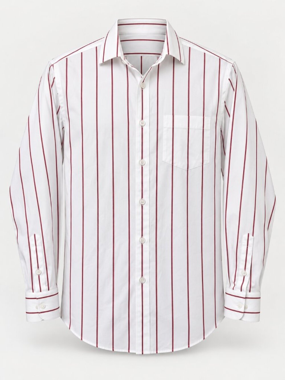 J.Crew Thompson Burgundy White Pinstripe Dress Shirt Men M 15-15.5 Regular